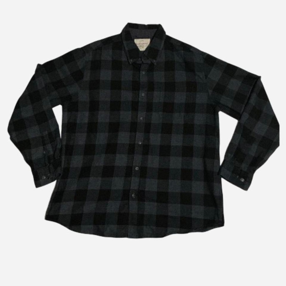 Weatherproof Vintage Flannel Shirt Mens‎ XL Black Gray Excellent Buffalo Plaid